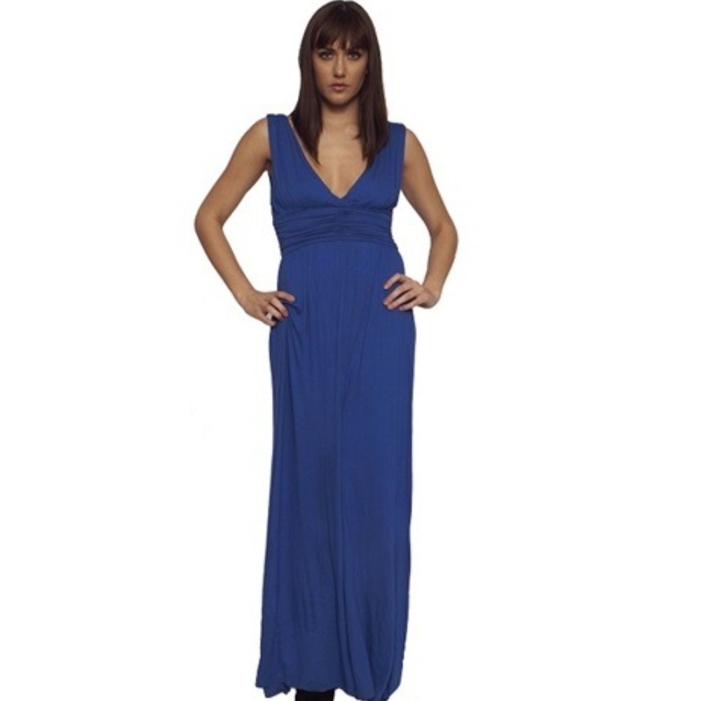 Long Maxi V-Dress: Royal Blue